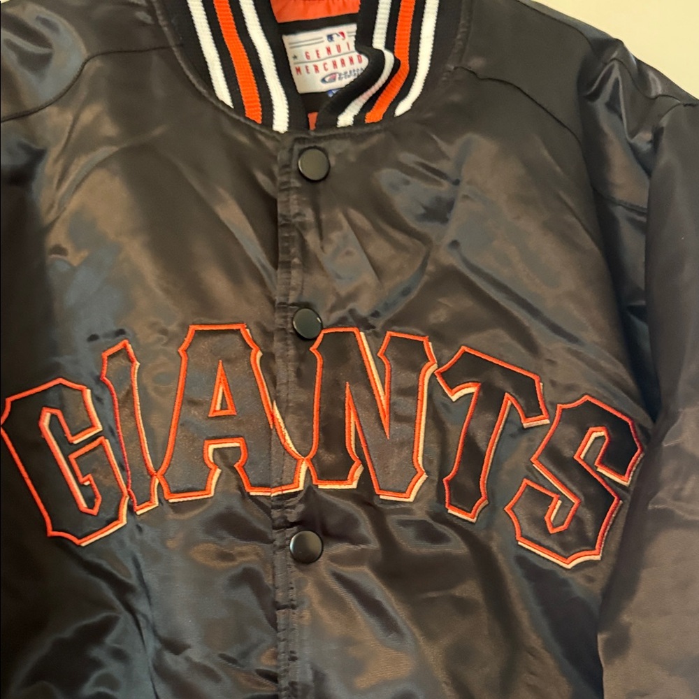 STARTER Black Giants Jacket with Orange Trim - Picture 2 of 3
